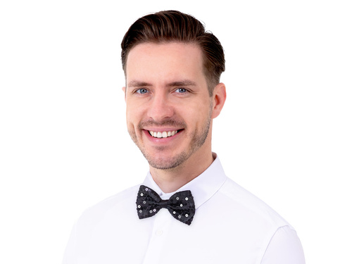 Papion cu paiete negru - 7 x 12 cm - 1 buc.