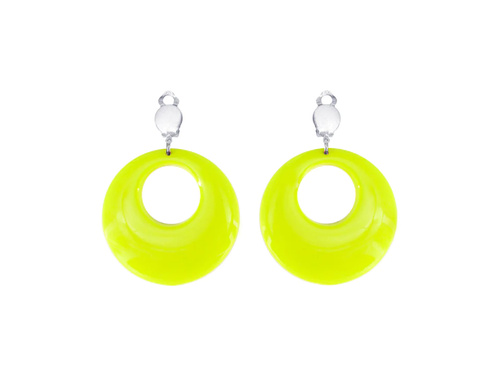 Cercei clip-on Cercuri galben neon