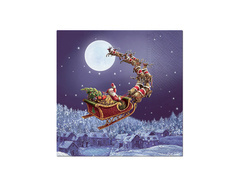 Șervețele de Crăciun cu sania lui Moș Crăciun - 33 cm - 20 buc.