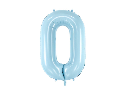 Balon din folie numărul 0 albastru - 86 cm - 1 buc.