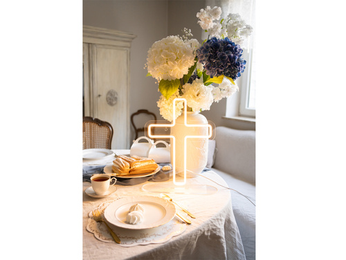 Cruce decorativă neon - 1 buc.