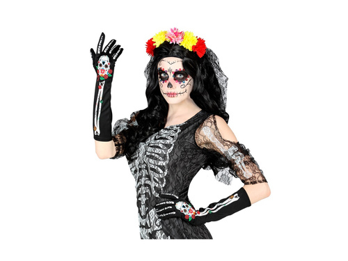 Mănuși Día de los Muertos 40 cm