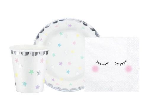 Set de hârtie Unicorn cu stele - 44 buc.