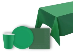 Veselă de unică folosință verde - 45 buc.