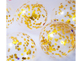 Baloane transparente cu confetti aurii - 30 cm - 100 buc.