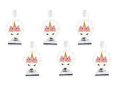 Unicorn roll-out trompetă fluierături - 6 buc