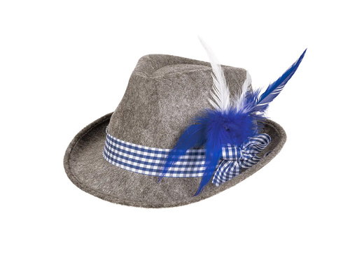 Pălărie bavareză cu pene albastre - 1 buc.