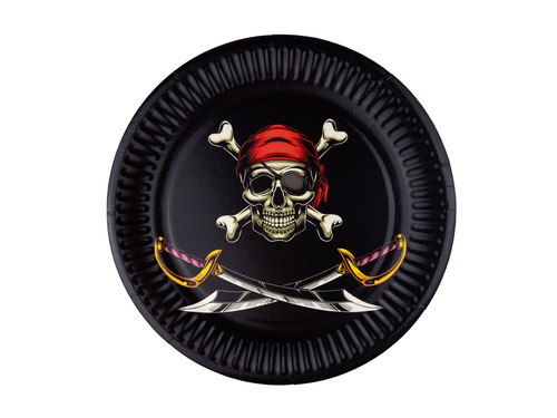 Farfurii de hârtie pentru ziua de naștere Pirates - 18 cm - 6 buc.