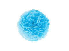Decorațiuni florale suspendate pom pom - albastru - 25 cm - 1 buc.