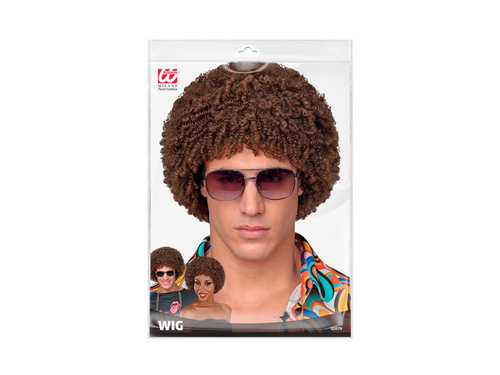 O perucă afro disco maro din anii 1970.