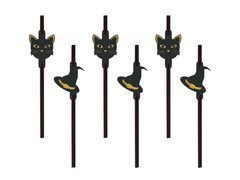 Paie Halloween vrăjitoare și pisică - 6 buc.