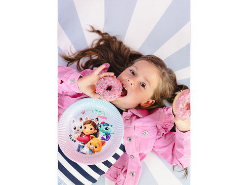 Farfurii de hârtie pentru aniversarea casei pisicii lui Gabi - 23 cm - 6 buc.