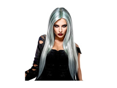 Peruca lunga gri zombie