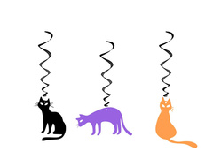 Halloween Pisici agățat decor - 3 buc.