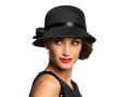 Pălărie neagră cu trandafir - 1 buc.