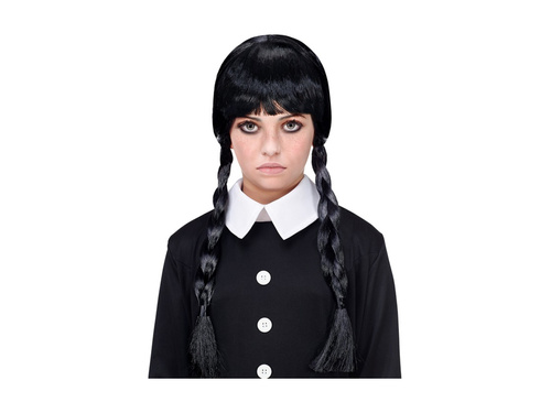 Peruca neagră cu împletituri