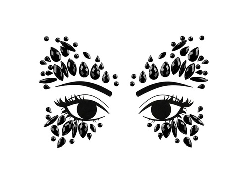 Cristale de față autoadezive negru - 1 op.