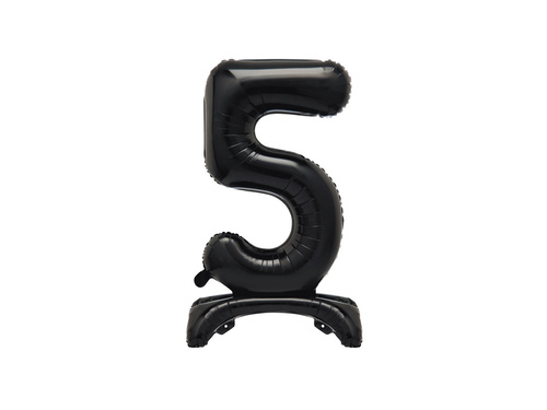 Balon din folie în picioare numărul 5 negru - 76 cm - 1buc.