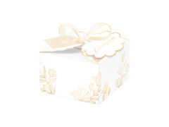 Cutie decorativă pentru tort "Mulțumesc" - 7 x 7 cm - 10 buc.