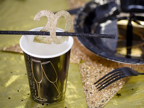 Decorațiune de masă cu sclipici număr 40 - 5 cm - 6 buc.