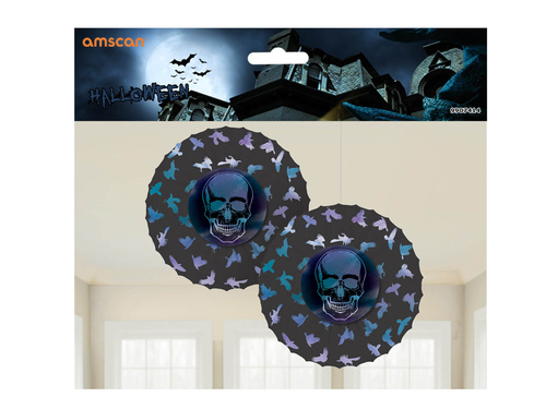 Decorațiune suspendată cu craniu și corbi - 2 buc.