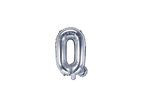 Balon din folie litera "Q" argintiu - 35 cm