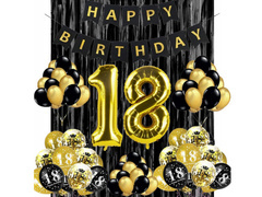 Set de baloane pentru ghirlandă aniversară de 18 ani – 90 de bucăți.