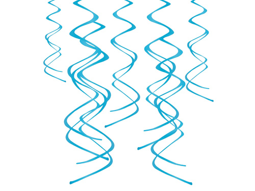 Decorațiuni suspendate spirale albastre - 60 cm - 5 buc.