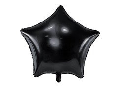 Balon cu stea din folie negru - 48 cm - 1 buc.