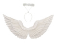 Set de aripi de înger alb 68 x 33 cm și Aureole