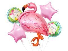 Buchet de baloane din folie Flamingo - 5 buc.