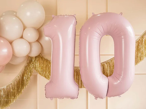 Balon folie roz deschis număr 0 - 72 cm - 1 buc.