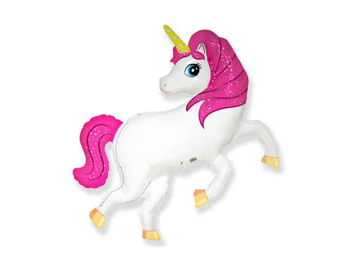 Balon din folie cu baston unicorn - 37 x 36 cm - 1 buc