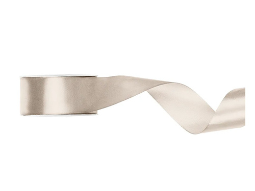 Panglică de satin, alb rupt, 25 mm / 25 m, 1 buc.