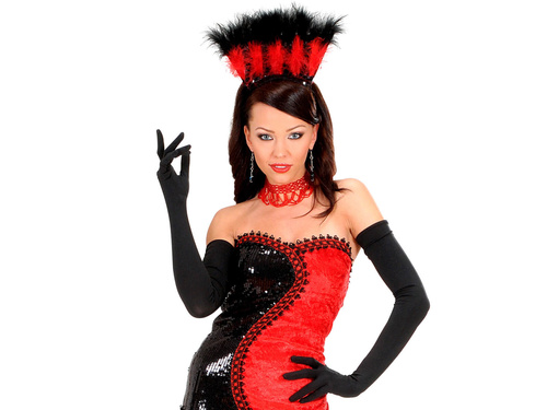 Mănuși de carnaval lungi negre - 60 cm