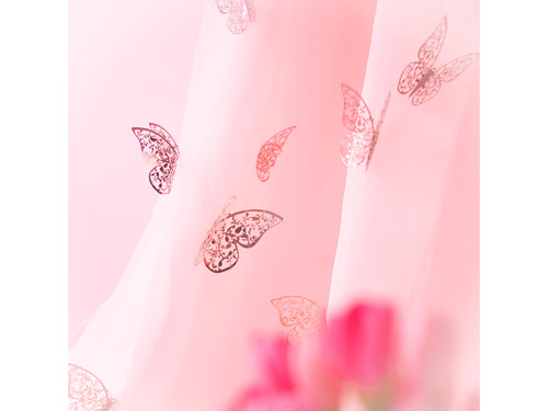 Abțibilduri dantelă fluture roz auriu - 12 buc.