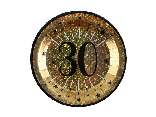 Farfurii strălucitoare pentru 30 de ani - 22,5 cm - 10 buc.