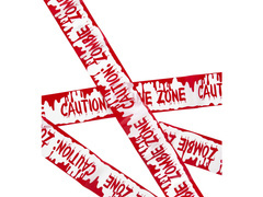 Caution Zombie Zone panglică decor - 7,2 m - 1 buc.