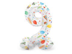 Balon folie în picioare numărul 9 Party - 72 cm - 1 buc.