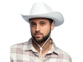 Pălărie albă de cowboy - 1 buc.