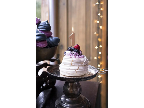 Lumânare numărul unu aur roz - 1 - 1 buc.