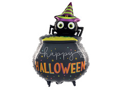 Balon din folie Halloween Spider și Cauldron - 51 x 79 cm - 1 buc.