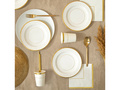 Farfurii de hârtie Elegant Gold alb - 20,5 cm - 6 buc.