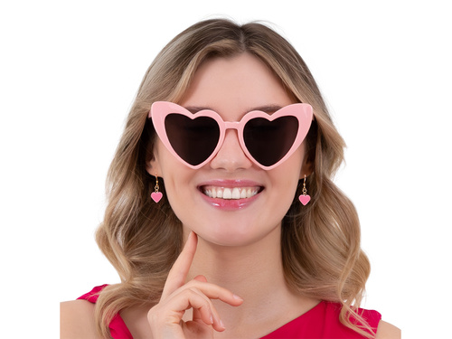 Ochelari inimă - roz - 1 buc.