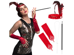 Set retro roșu - 1 set.