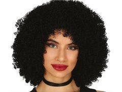 Peruca cu par negru cret - 1 buc.