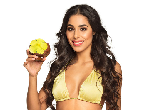 Ceașcă hawaiiană din nucă de cocos cu floare - 1 buc.