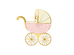 Șervețele roz pentru cărucior - 14 x 15 cm - 20 buc.