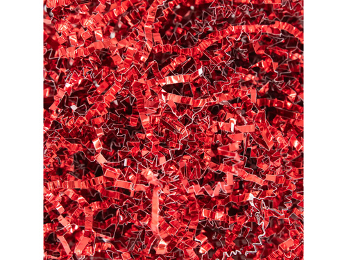 Umplutură pentru cadouri din carton ondulat metalizat - roșu - 50 g