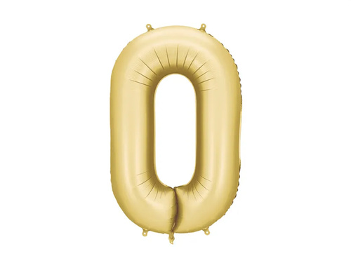Balon din folie auriu numărul 0 - 86 cm - 1 buc.